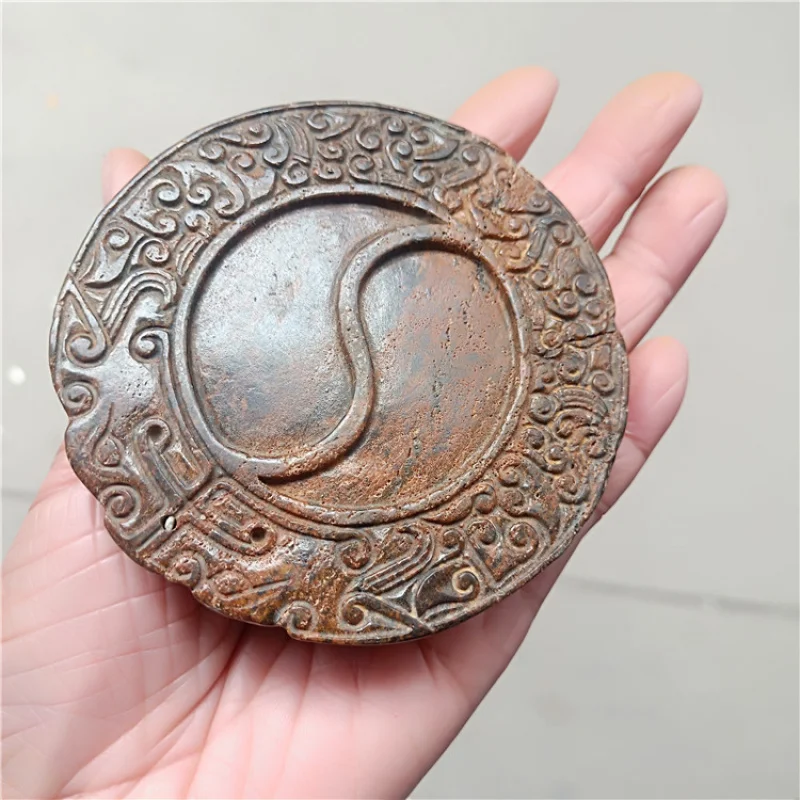 Supply Antique Antique Old Crafts Iron Stone Taiji Small Carving Ancient Jade Brand Wholesale