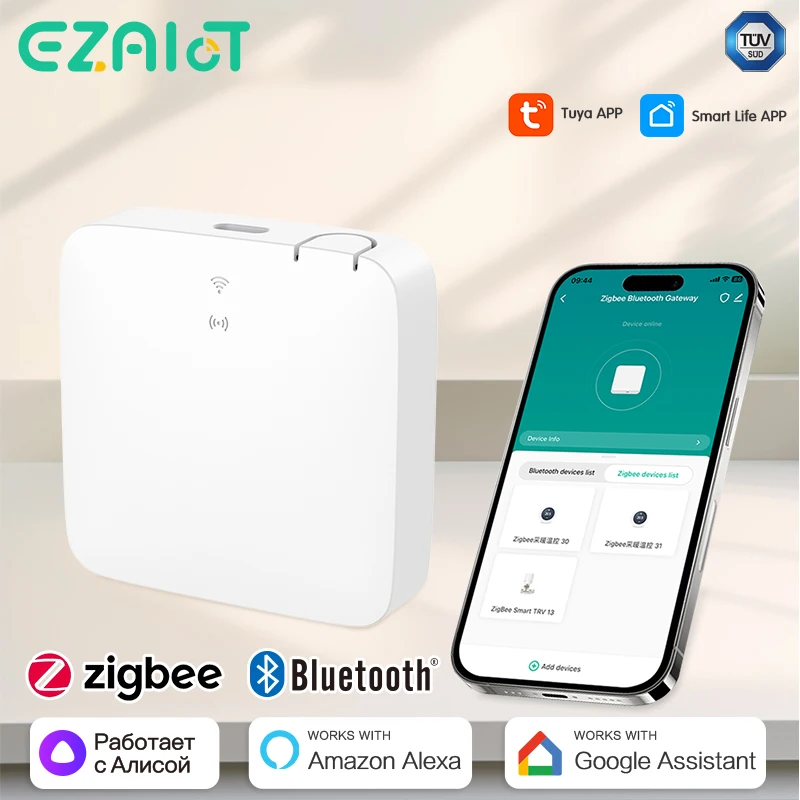 Tuya Multi-Mode Zigbee BT Gateway Hub Smart Home Wireless Bridge Remote Control Automation Device Voice Alexa Google Home