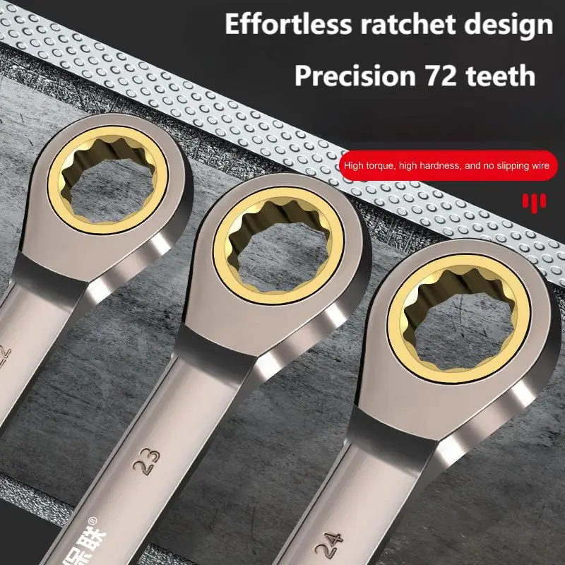 

Ratchet wrench quick and effortless plum blossom dual-use industrial grade extended opening double head auto repair tool
