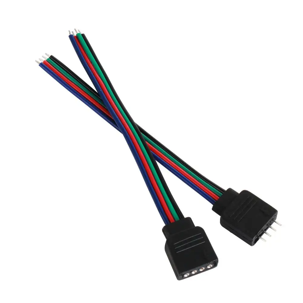 2Pcs New LED Strip Light For 3528 5050 4 pin 5 Pin Adapter Male Female Connector  Wire