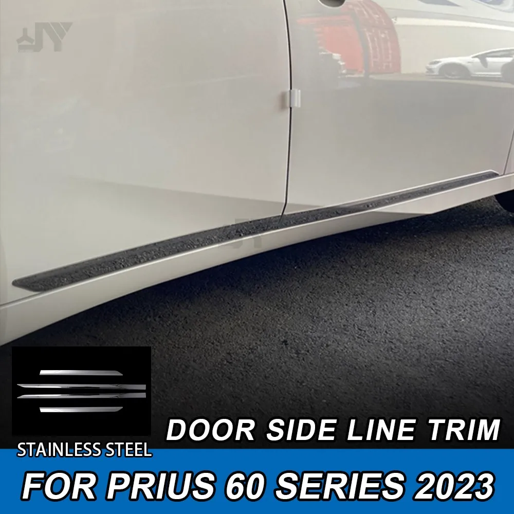 Боковой кузов двери автомобиля, хромированные боковые молдинги, автостайлинг, наклейка, аксессуары из нержавеющей стали для Toyota Prius 60 серии 2023