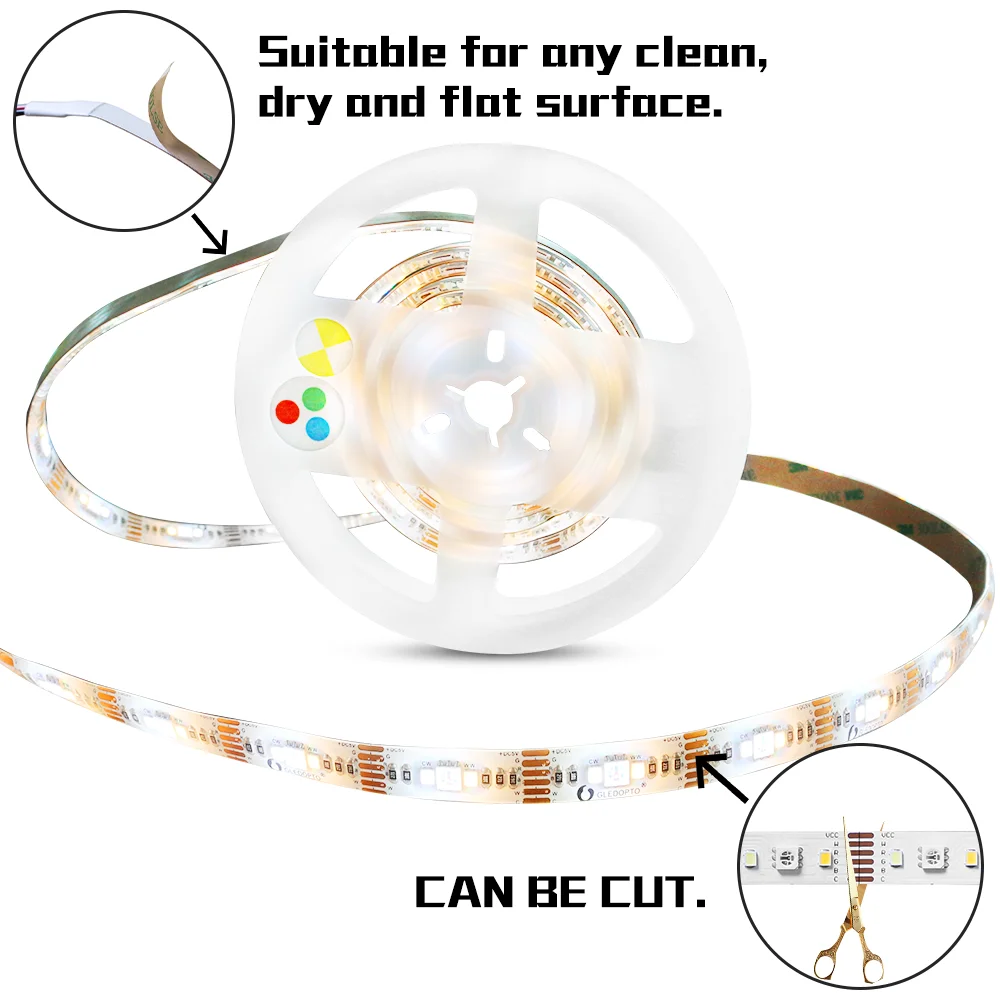 GLEDOPTO PRO 2M RGBCCT Zigbee LED Strip Light TV Backlight Smart Kit 5V USB RGB CCT Stripe Tape Ribbon Work with Hub Alexa Echo