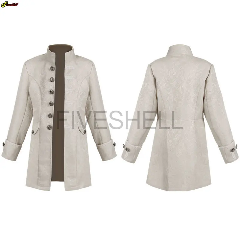 Kids Medieval Jacket Costume Boys Prince Jacquard Stand Collar Larp Vicking Victorian Renaissance Stage Performace  Jacket Coat