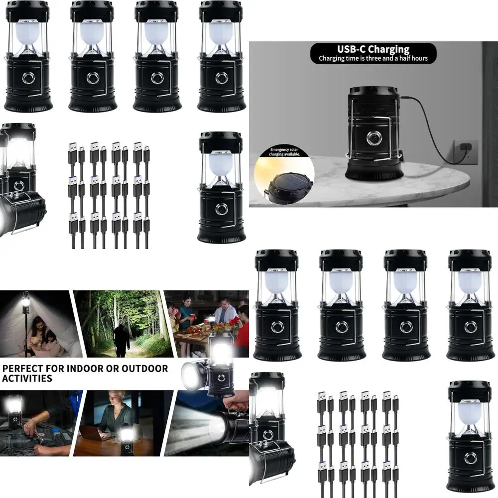 

Portable 1800mAh Collapsible LED Lantern, Waterproof & USB Rechargeable, Ideal for Camping, Hiking, and Emergency Lighting