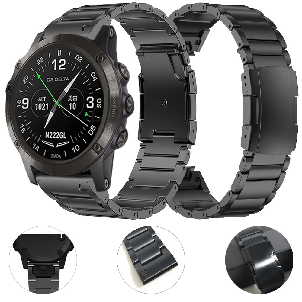

Браслет QuickFit из титанового сплава для Garmin D2 Delta PX Bravo/Charlie/Mach 1 ремешок из нержавеющей стали 22/26 мм браслет на ремне