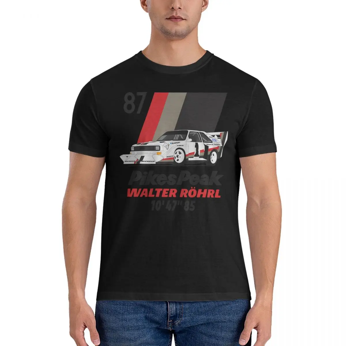 Men T-Shirts Pikes Peak 87 Casual 100% Cotton Tee Shirt Short Sleeve Walter Rohrl T Shirts O Neck Tops Gift Idea