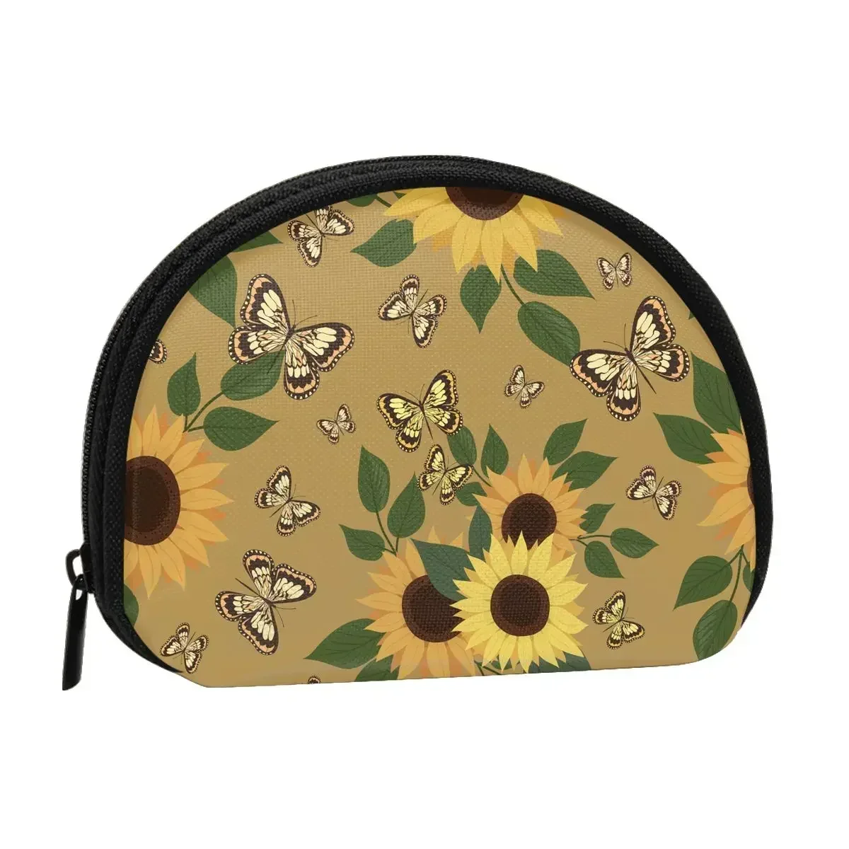 Modelli di girasoli stampa 3D portamonete da donna Shopping borsa d'argento portatile da viaggio carta di credito ID regalo