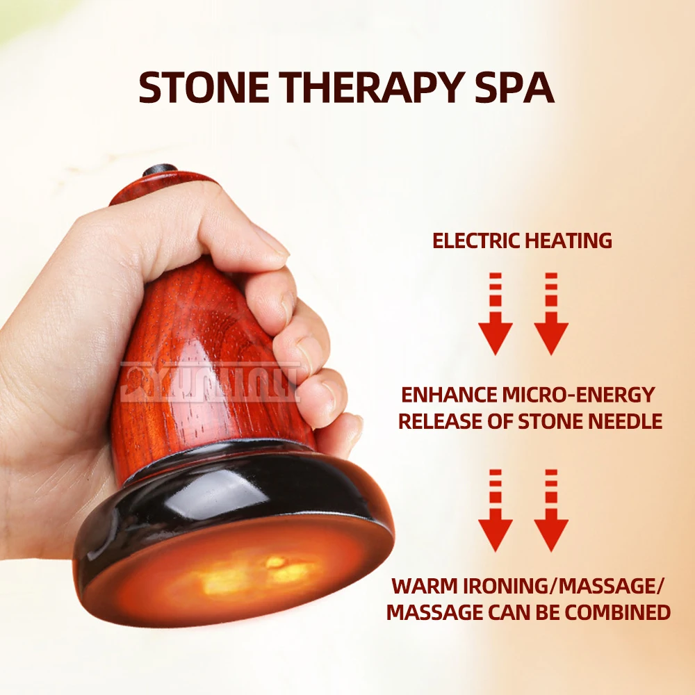 إبرة الحجر العلاج الحراري مدلك الجسم حجر الطاقة التجريف خطوط الطول الوخز بالإبر نقطة مدلك مع تعديل درجة الحرارة