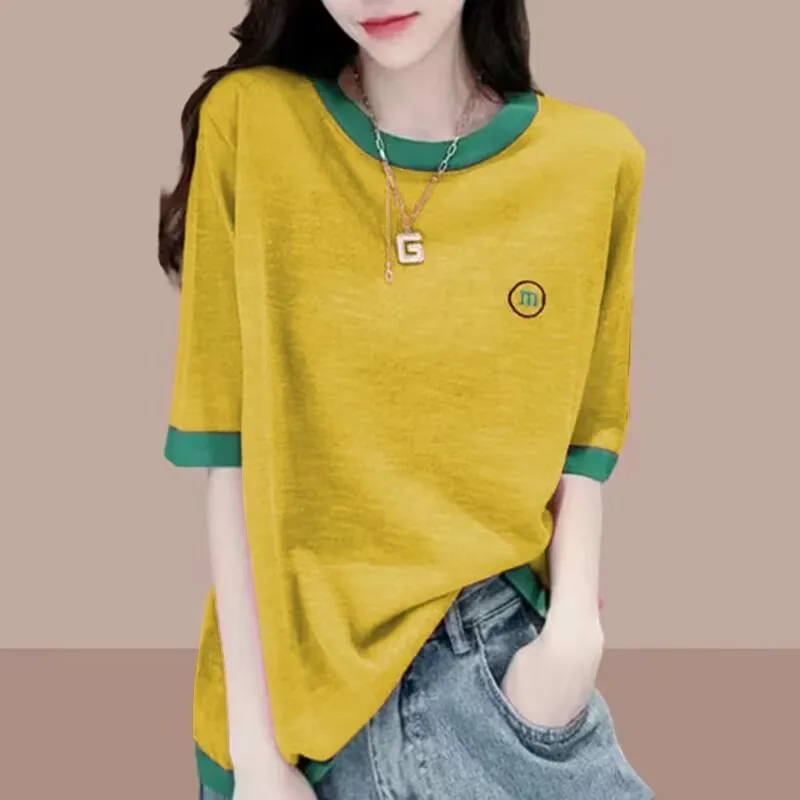 

Plus Size Women's Summer Casual Short Sleeve T-Shirt Half Sleeve Loose Thin Office Lady Fashion New Arrival
