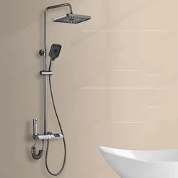 Shower, shower system, electronic display of water temperature, hydroelectric power generation does not require power insertion