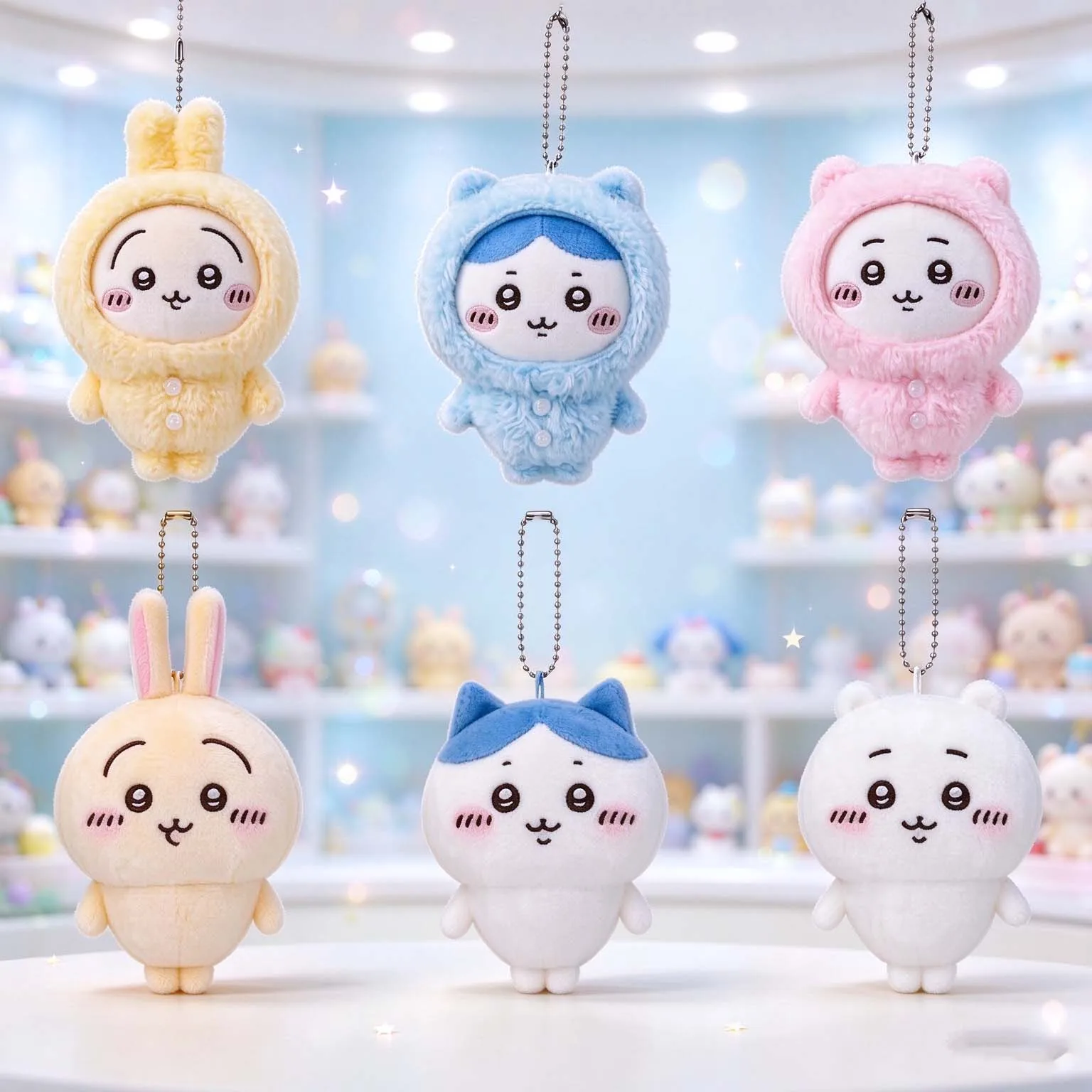 New sale model Chiikawa Anime 10cm Plush Doll Kawaii Usachi Keychain Hachiware Stuffed Pendent Cute Backpack Ornament Toy Gift