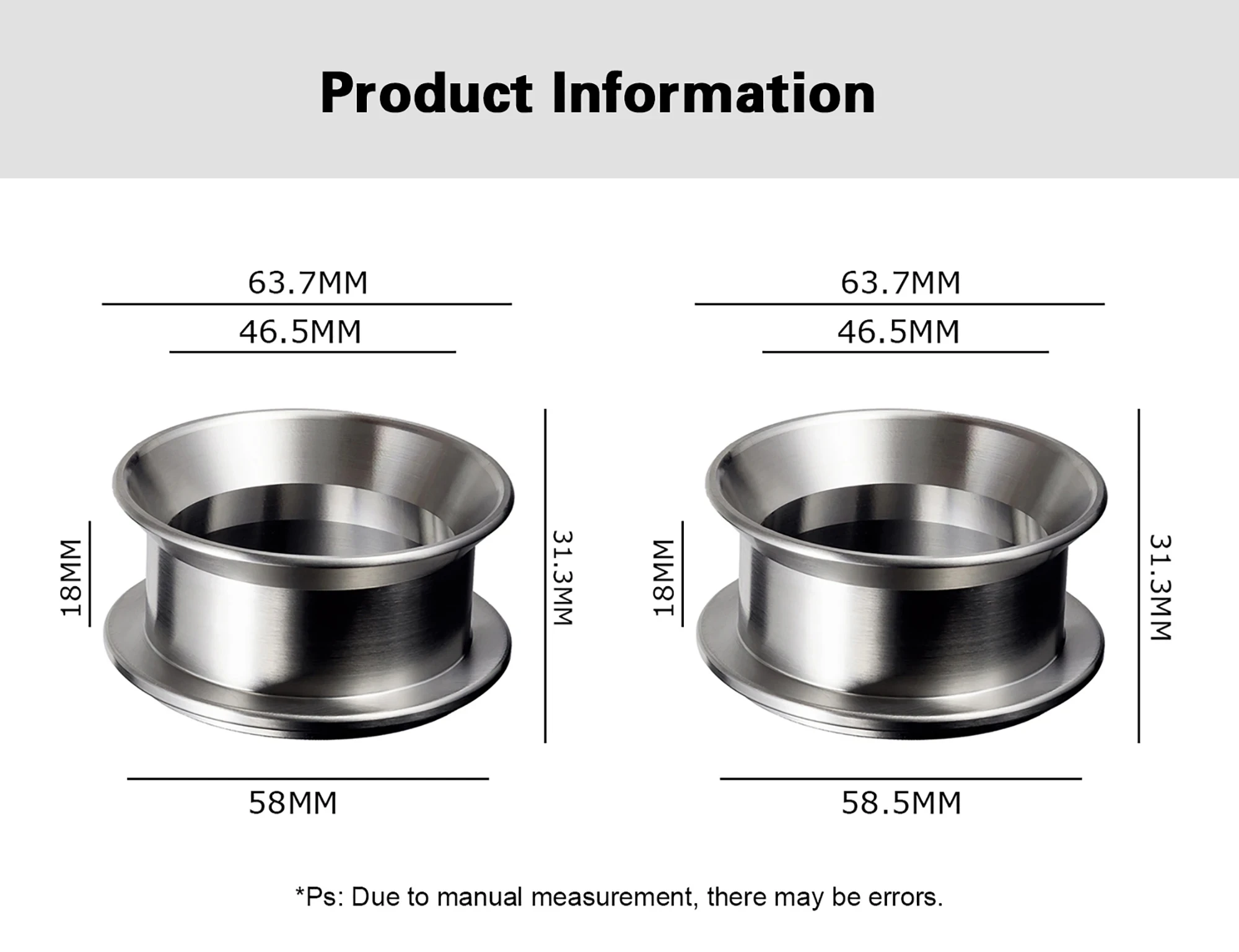 Kaffee Dosierung Ring Edelstahl 58mm 58,5mm Anti-fly Für EK43 K30 Brauen Schüssel Espresso Maschine Zubehör barista Werkzeuge – Detail 1