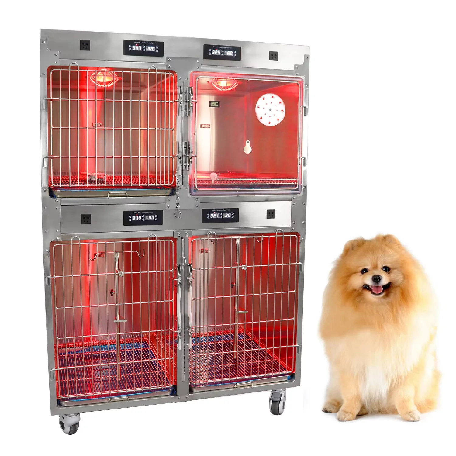 vet clinic used ICU veterinary dog and cat cage bank modular cage banks