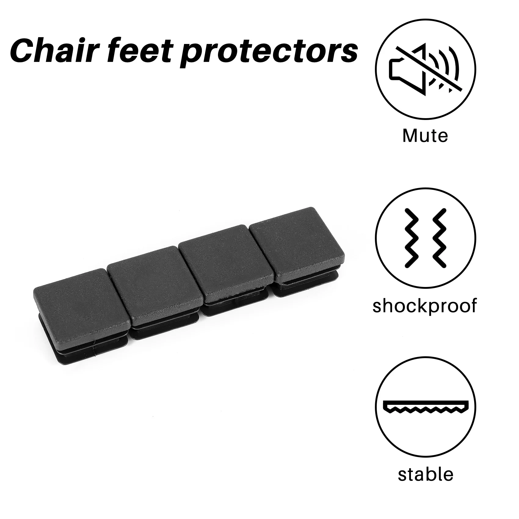 200Pcs 1 Inch Square Tube End Cap Plastic Plugs Tube End Caps Post Pipe Cap Cover Tubing Insert Chair Glide Plugs