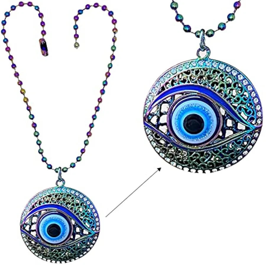 

LUCKBOOSTIUM Car Charm Evil Eye Keychain and Protection, Evil Eye Car Hanging Ornament, Home and Rear View Mirror Accessories