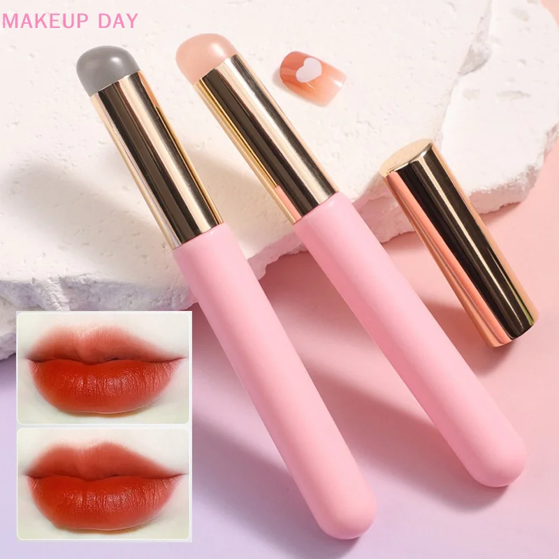 Silikon Lippen bürste abgewinkelt Concealer Make-up Pinsel Werkzeug tragbarer runder Kopf wie Fingers pitzen q weiche Lippenstift Pinsel Concealer Pinsel