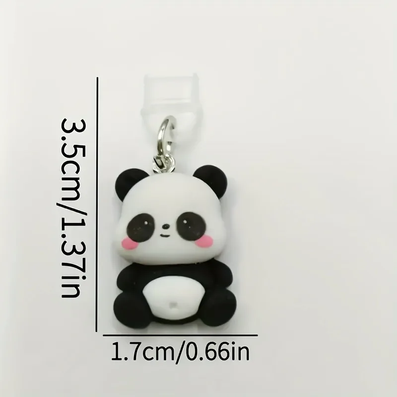 Fashion Mini Panda Phone Dust Plug Pendant Suitable for iPhone for Type-C For Android Interface Dust Plug Accessory Decoration