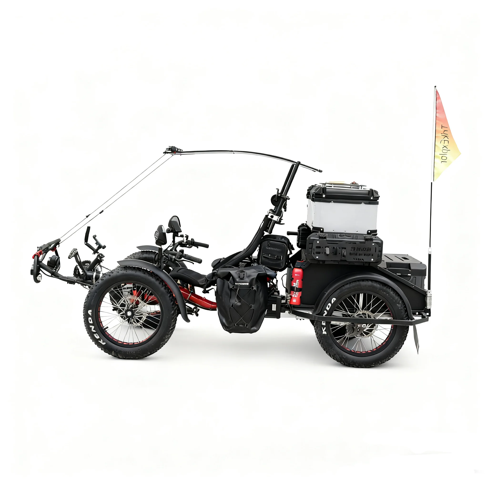 TrikExplor E-Truck 4WD Electric Recumbent Quad | Off-road Cargo & Passenger Utility Vehicle | 130km Long Range AWD Quadricycle