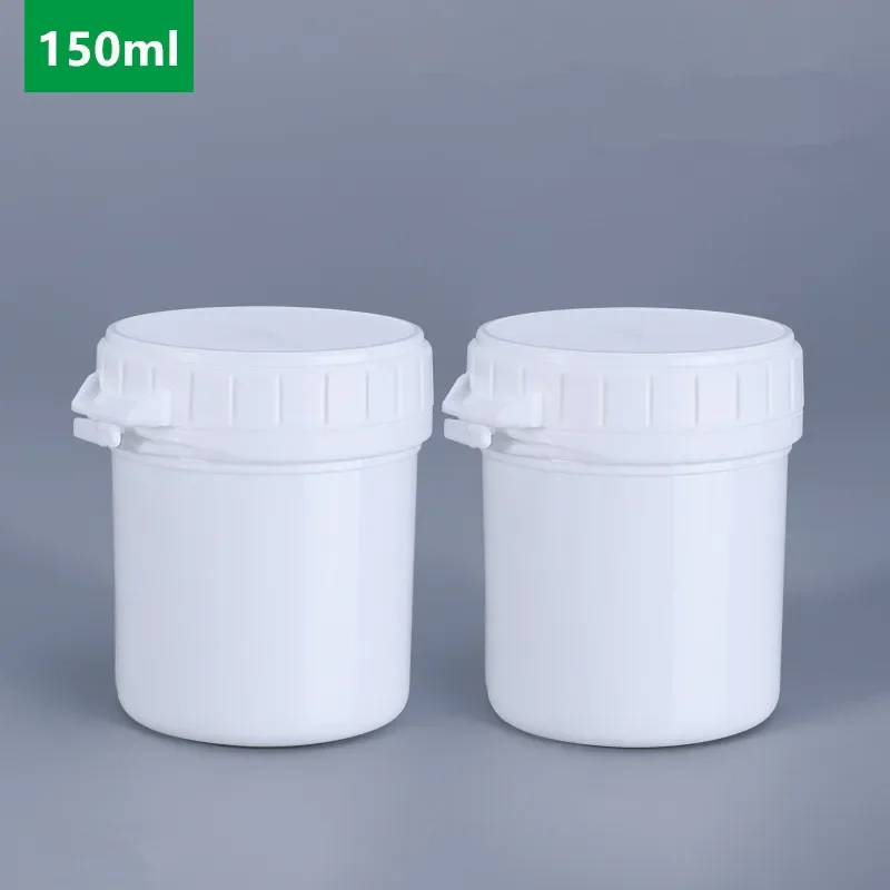 150ML Round Plastic Jar with Inner Cover Empty Refillable Storage Container for Food Cream Powder 10PCS