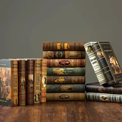 5pcs European Retro Fake Book Study Prop Books Decoration Living Room Cabinet Simulation Books Accessories Gift Home Decor Model