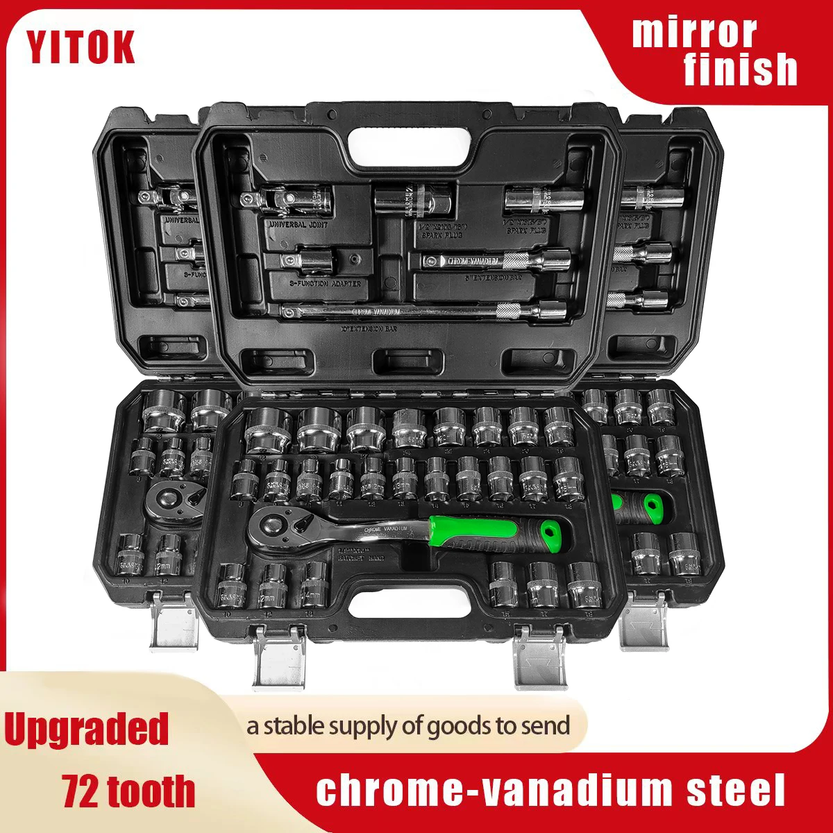 

32pcs ratchet wrench socket tool set, auto repair tool set, multi-functional comprehensive set, easy to use