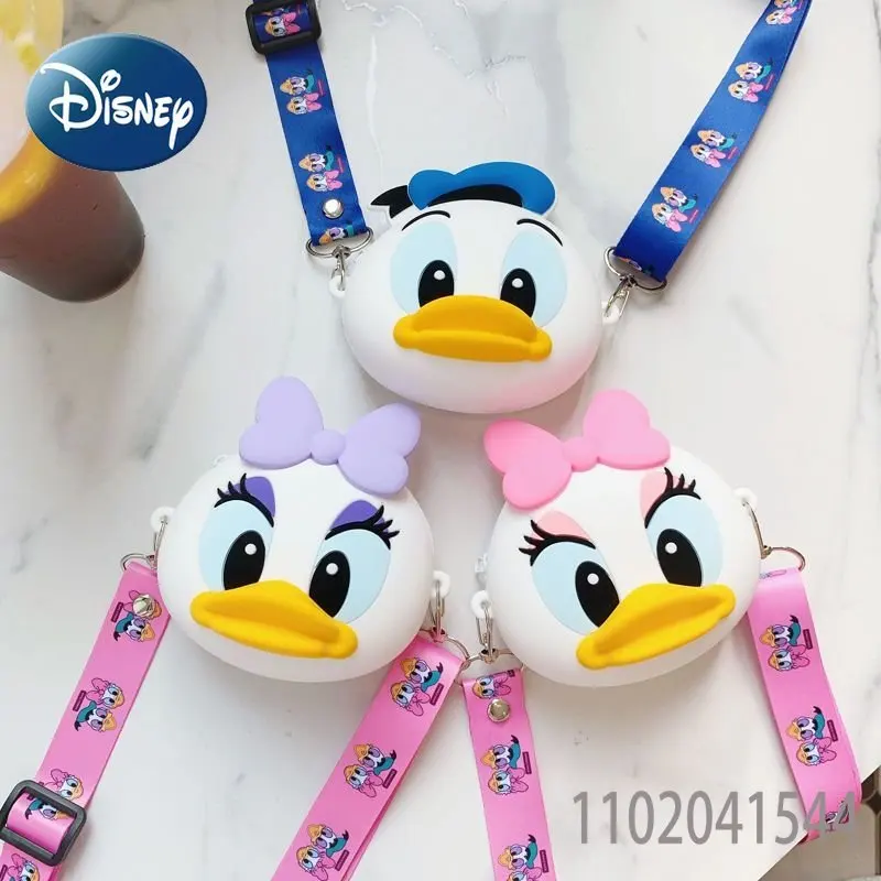 Disney Coin Purse Cartoon Donald Duck Silicone Crossbody Bag Fashion Coin Purse for Children