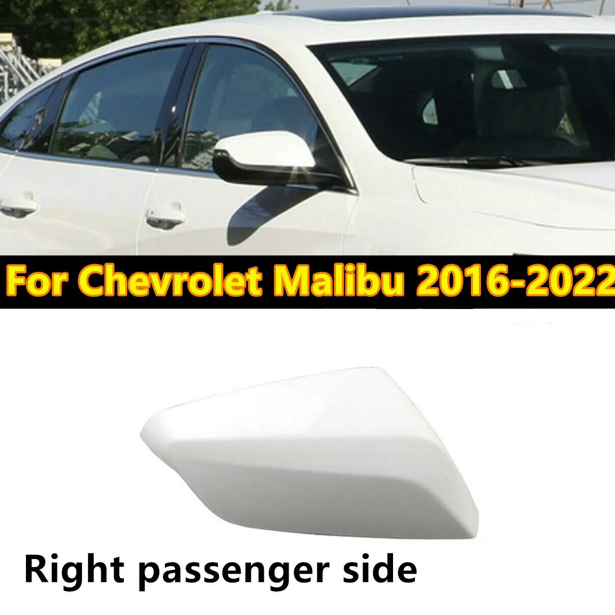 

Right Passenger Side Mirror Rearview Cover Cap For Chevrolet Malibu 2016 2017 2018 2019 2020 2021 2022