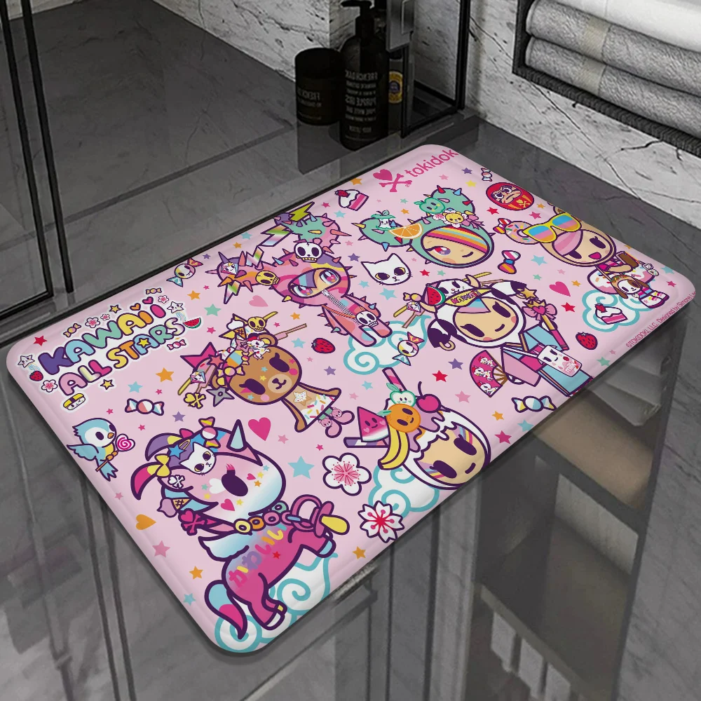 Cartoon T-Tokidoki Hallway Carpet Non-Slip Laundry Room Mat Laundry Decor Balcony Child Living Room Toilet Rug