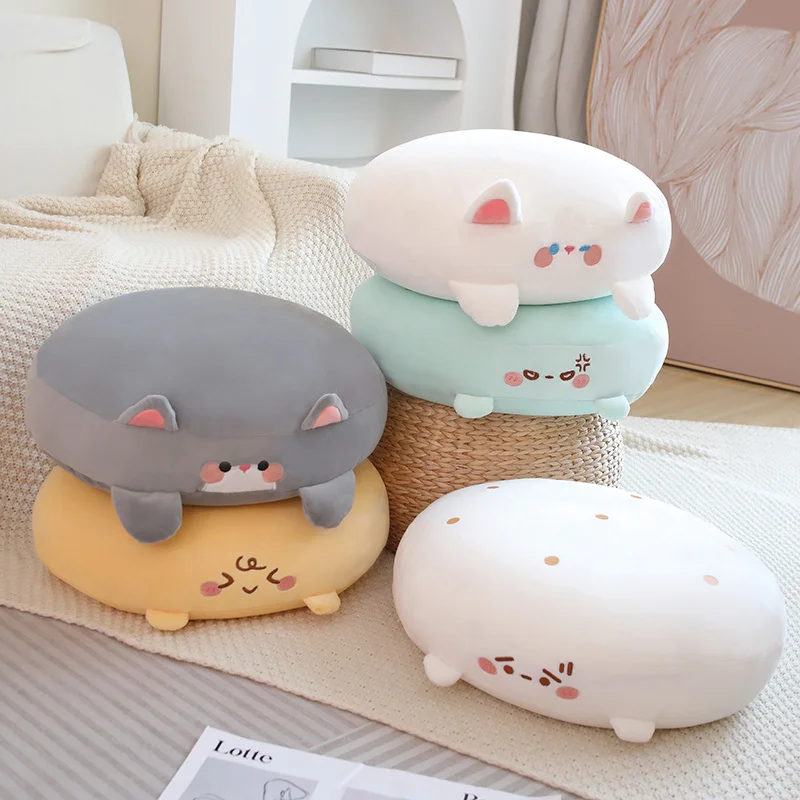 

Cute Soft Animals Plush Cushion Kawaii Five Facial Expressions Little Cat Stuffed Plushie Pillow Sofa Chair Seat Home Room Decor