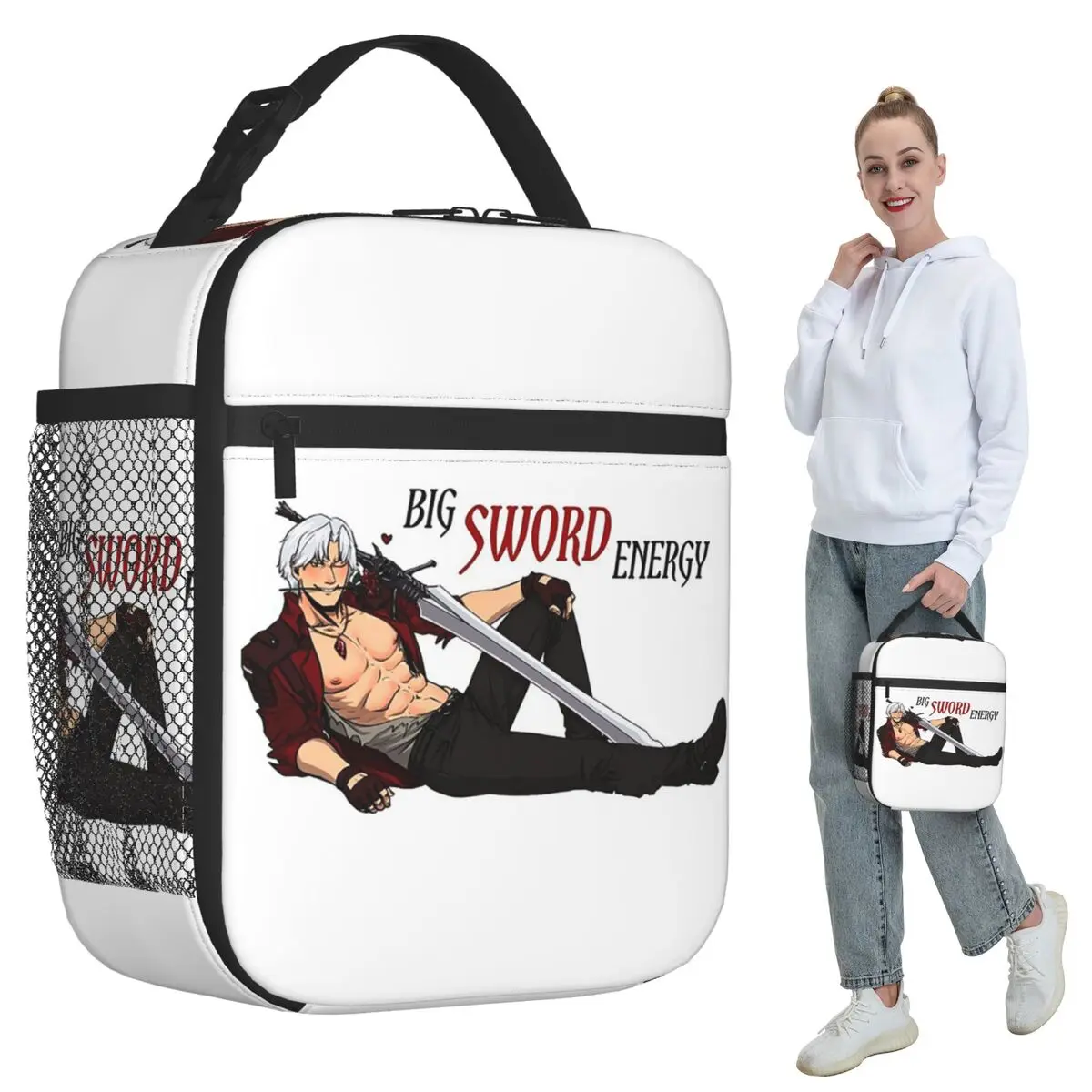 Devil May Cry Big Sword Energy Insulated Lunch Bag for Kids School Cooler Thermal Food Box Tote Portable Lunch Boxes Container