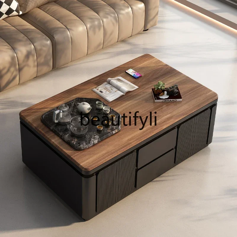 

DD45 Solid Wood Natural Marble High-End Kung Fu Tea Table High-End Feel Small Apartment Office