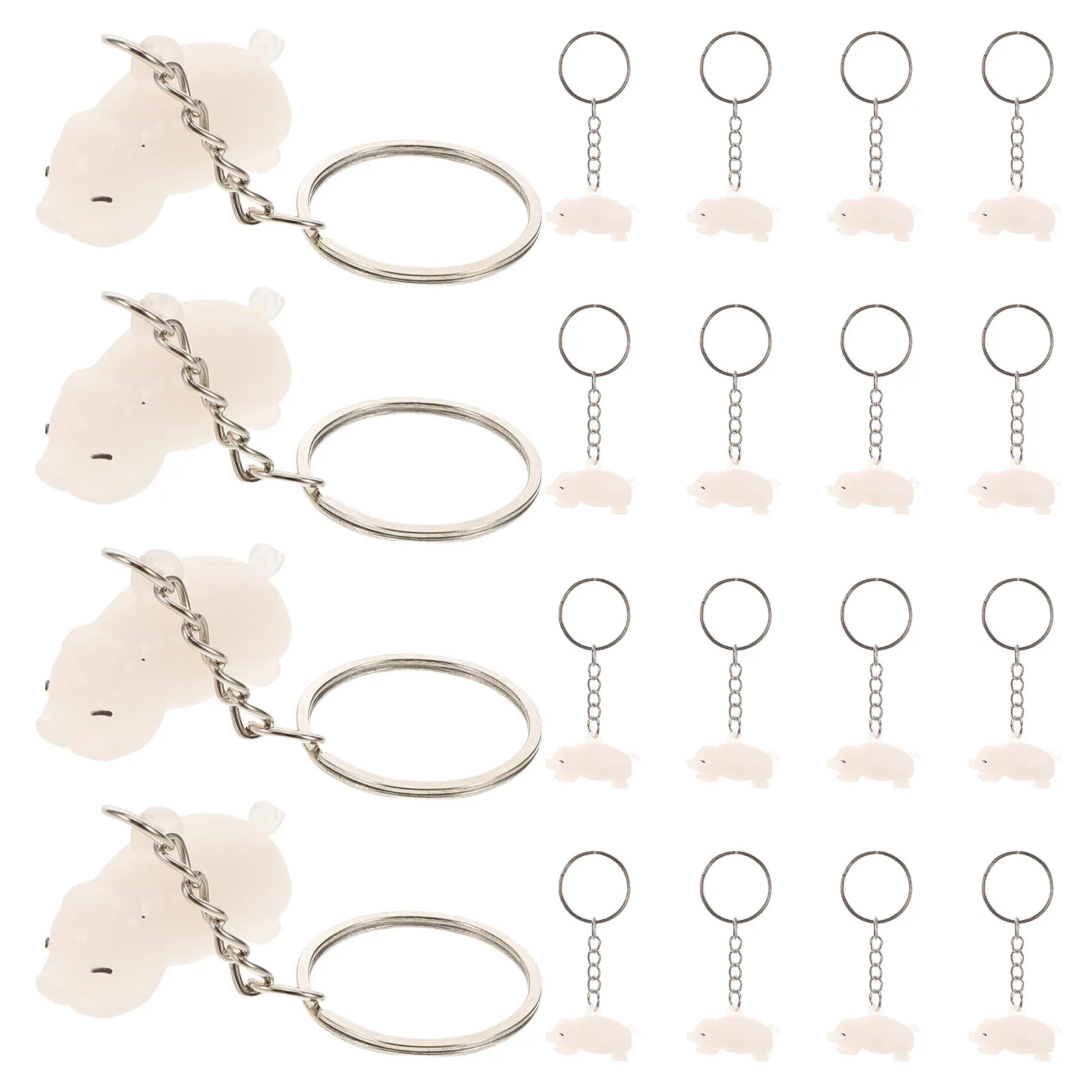 20Pcs Color-Changing Car Hanging Pig Keychain Rear View Mirror Accessories Funny Cute Car Interior Decoration Ornament