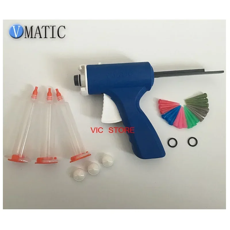 Quality 10cc / 10ml Single Liquid Manual Epoxy Resin UV Glue Dispenser Caulking Gun With Syringe & Needles