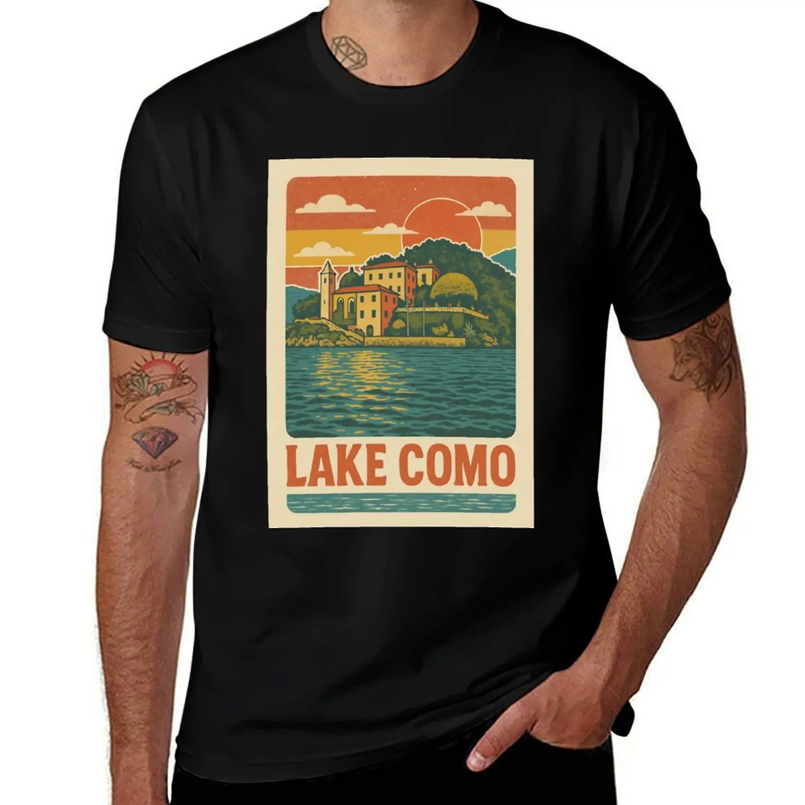 

Retro Lake Como Italy Vacation T-Shirt Lightweight Hiking T-Shirt
