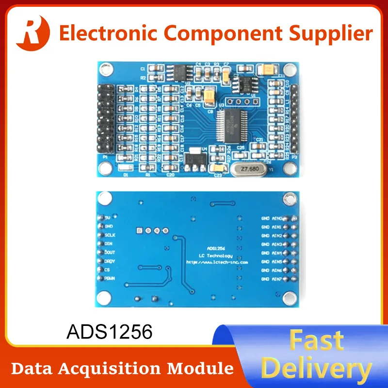 ADS1256 24bit 8 Channel ADC AD Module High Precision 30ksps ADS1256IDB ADC Collecting Data Acquisition Board 5V SPI Interface