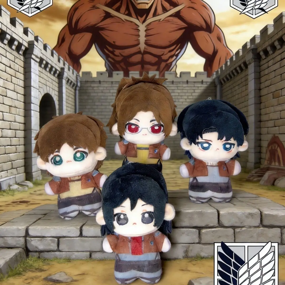 

Плюшевая игрушка-брелок 10 см: Аниме-фигурка Леви Аккермана с милым принтом, косплей-модель, подарок