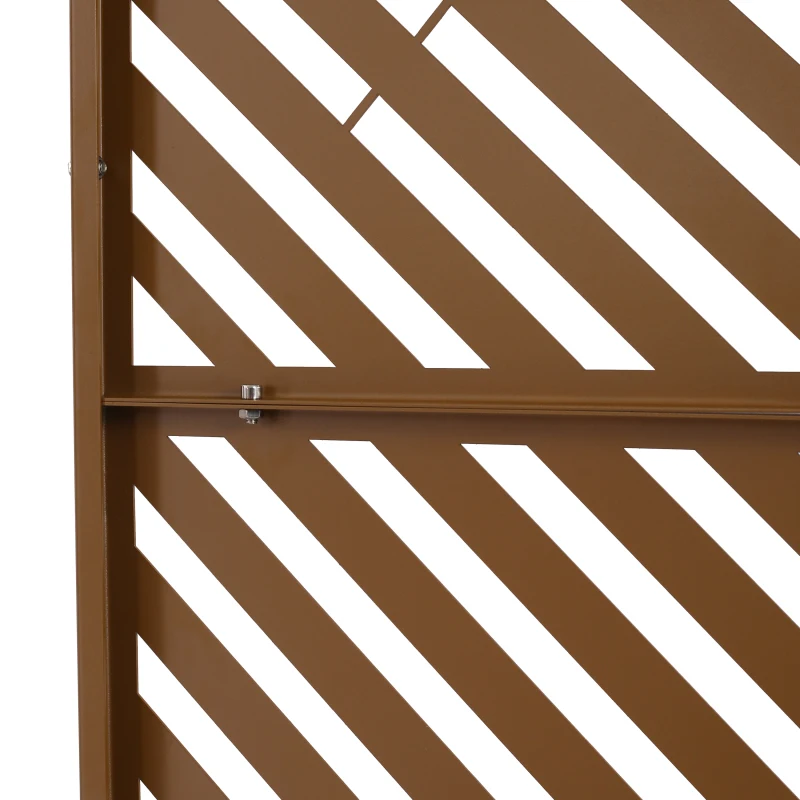 Outdoor & Indoor Privacy Screen Metal Privacy Screen 76" H×48" W, Freestanding Decorative Privacy Screen for Deck Balcony Patio, Privacy Fence Panels for Outside Lawn Garden PS113 BROWN view 8