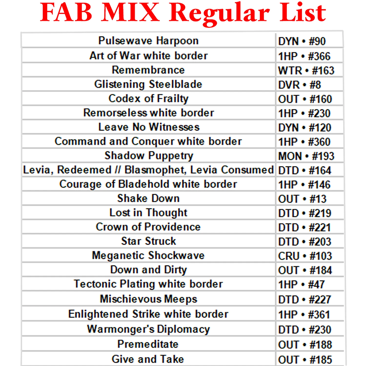 23 قطعة/المجموعة/مجموعة FAB MIX مجموعة كاملة منتظمة TCG Proxy أرواق لعب Levia Courage of Bladehold Warmonger's Diplomacy Redeemed Star Struck