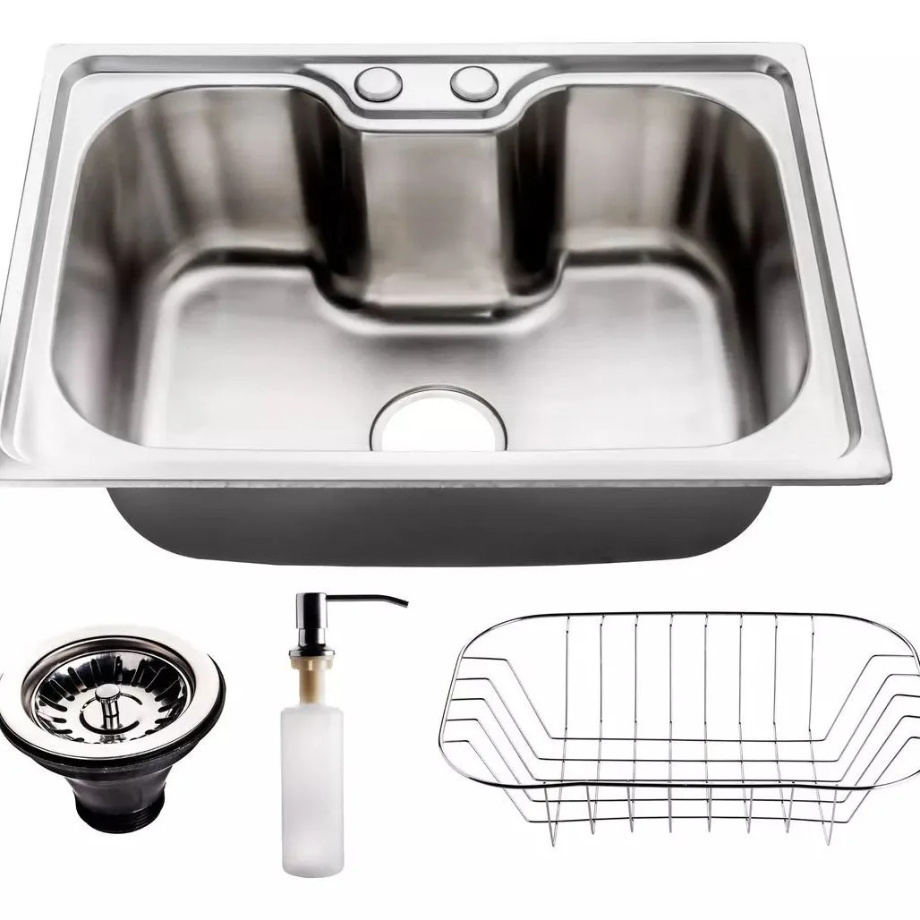 

Hot-selling 5040 model stainless steel single basin sink large vegetable basin one kitchen outlet south