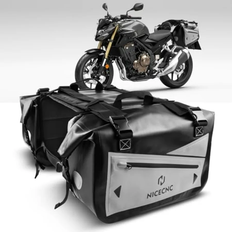 

Motorcycle Saddlebags Waterproof 55L Rnforced Shape Wear-Resistant Bottom Motorcycle Saddle Bags Side Luggage Travel Bags Compa
