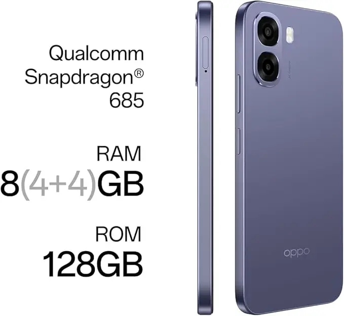 OPPO A6x 4G – Smartphone Libre con IA, 4GB RAM+128GB, Batería 6100 mAh, Pantalla LCD HD+ 120Hz, IP64, Cámara 13MP, Dual SIM, Versión Europea, Original 3