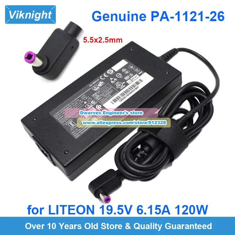 Genuine PA-1121-26 LITEON AC Adapter 19.5V 6.15A 120W Power Supply for MACHENIKE T58 SERIES Gaming Laptop Charger 5.5x2.5mm