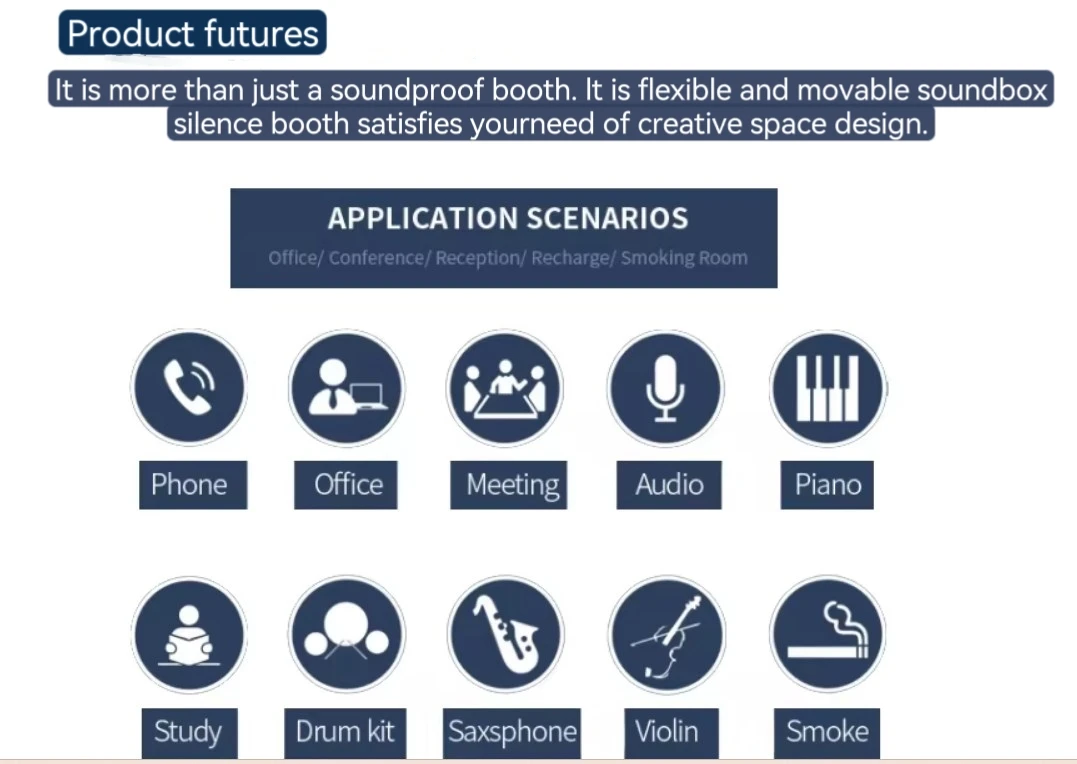Hooqu الحديثة متعددة الاستخدامات المنزل/المكتب/صالة الألعاب الرياضية استوديو المحمول عازلة للصوت كابينة الهاتف غرفة البيانو لممارسة الموسيقى النوم الصامت الصلب Fra