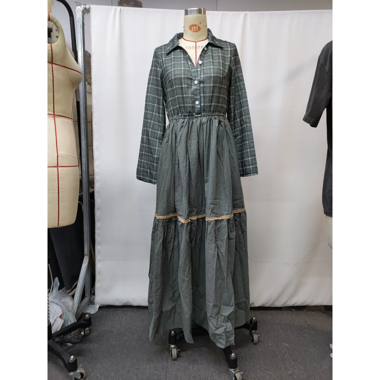 Autumn Winter Women's Long Stripe Dr New Arrival Cross-Border Independent Station Ele Faionable Maxi Dr