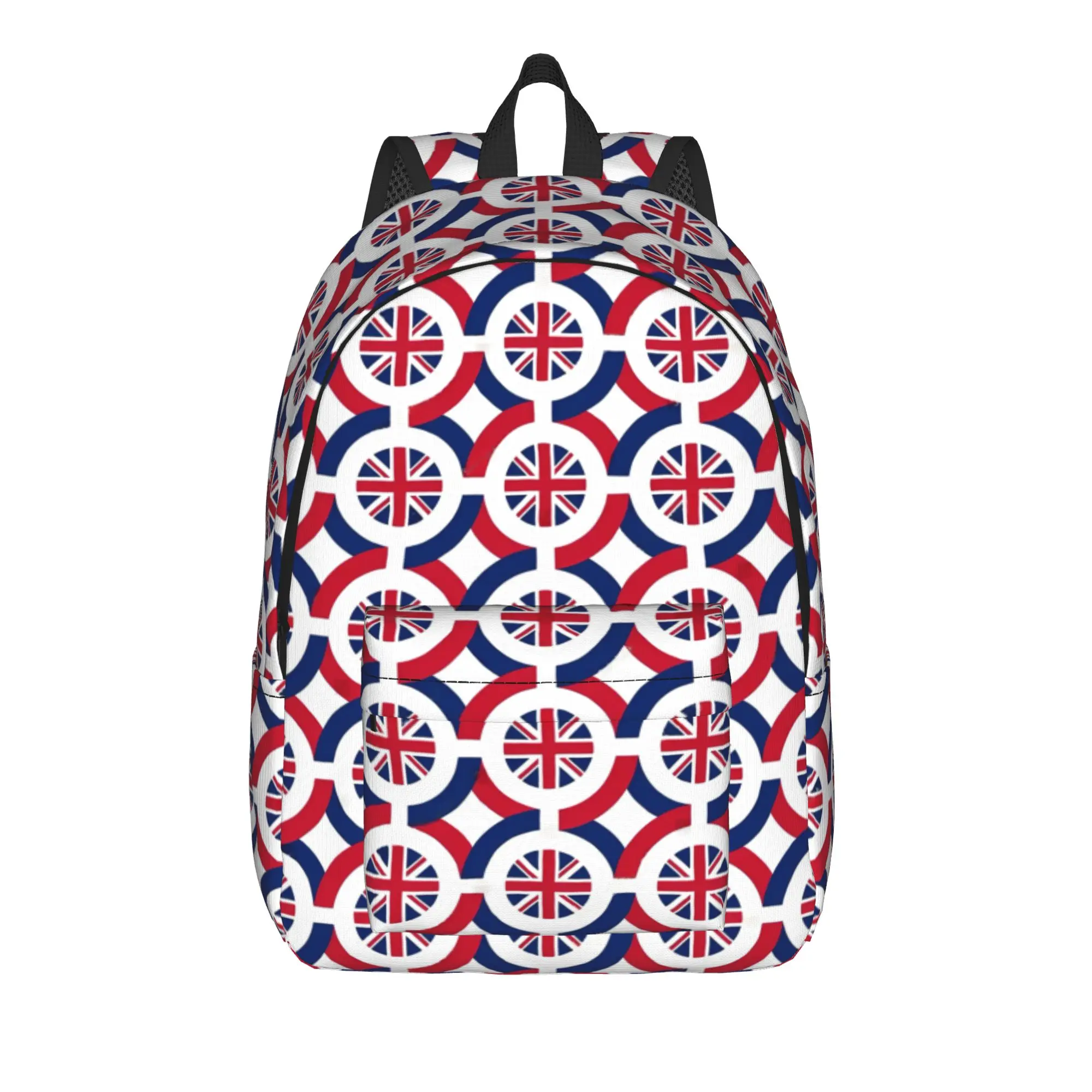 

Union Jack Flag Of The UK Cool Backpack with Pocket School Business British London Symbols Daypack Men Women Laptop Canvas Bags