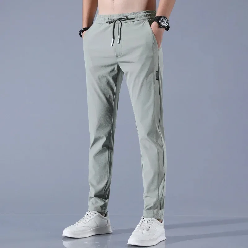 2024 nowy wiosenny letni codzienne męskie spodnie wąskie spodnie prosto cienkie spodnie męskiego mody Stretch Jogging Khaki
