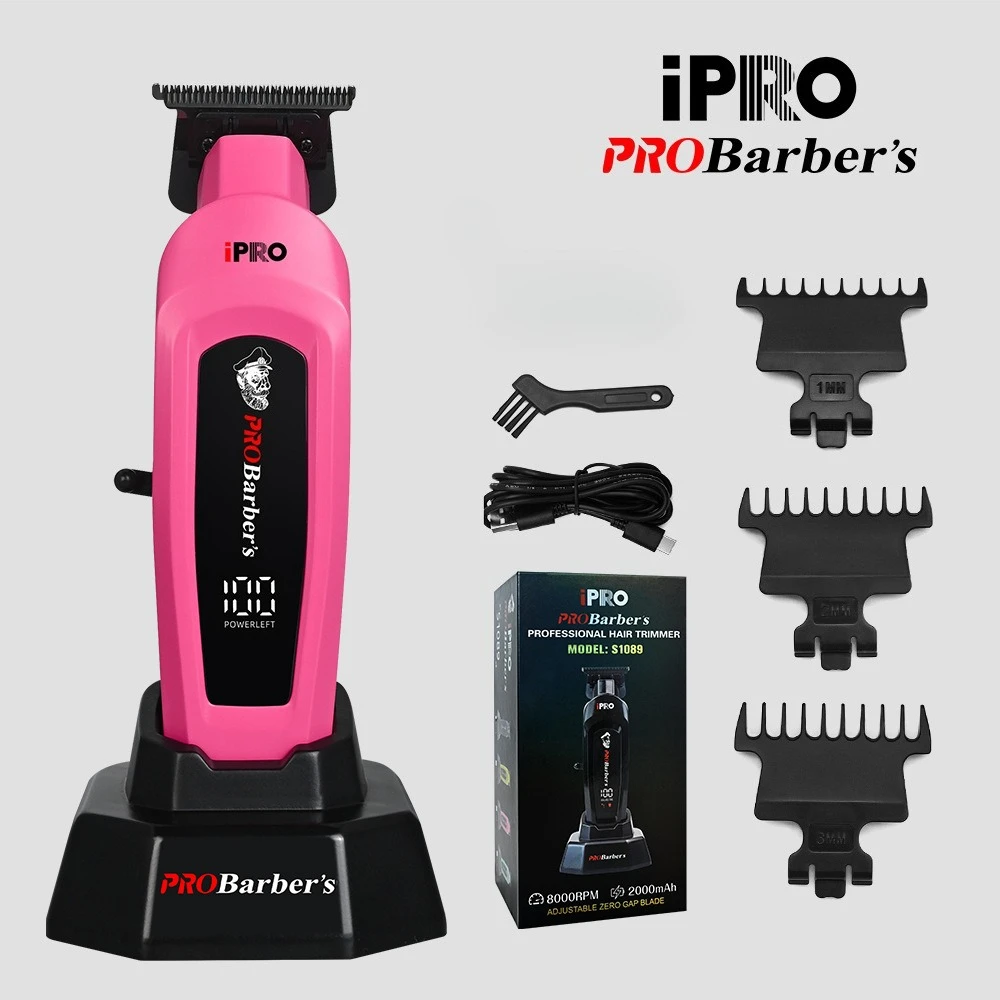 

НОВЫЕ триммеры для волос IPRO S1089, 8000 об/мин, профессиональная парикмахерская машинка для стрижки волос с основанием, светодиодный цифровой дисплей, электрическая машина для стрижки волос