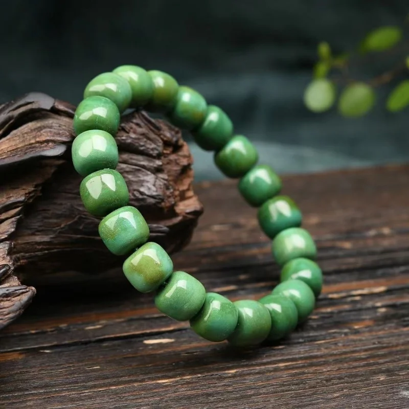 natural turquoise high-quality porcelain , Buddhist beads, vintage single-loop bracelet men and women