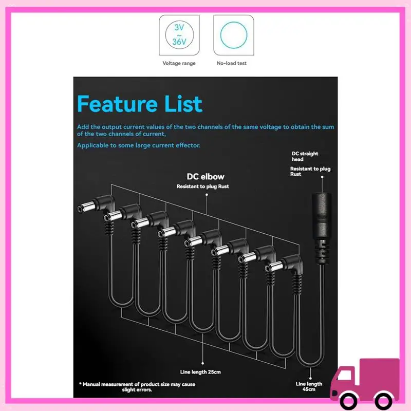 Compact General Guitar Effect Pedals 6/8 Way Power Daisy Chain Cables Fit For Pedal Power Adapter Guitar Effector Accessories A