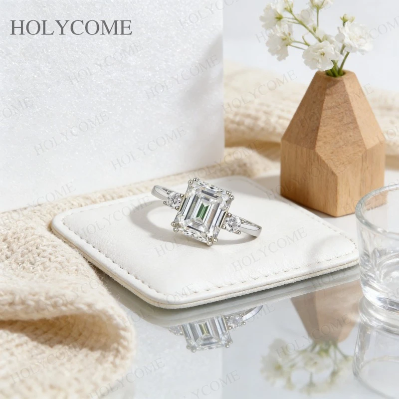 

Кольцо из стерлингового серебра 925 пробы с муассанитом, сертифицировано GRA, изумрудная огранка, цвет D, чистота VVS1, классический дизайн, гипоаллергенное, идеально для повседневной носки